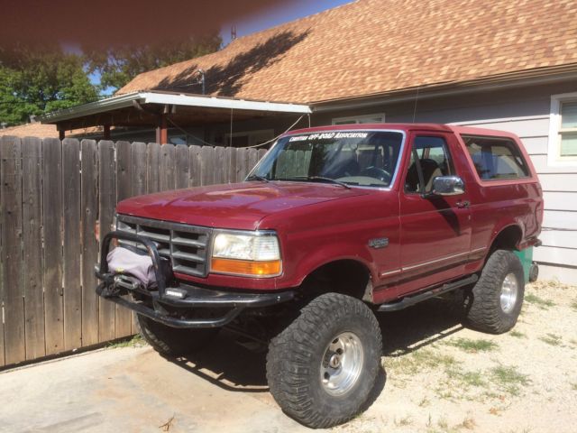 1993 Burgundy Ford Bronco SUV