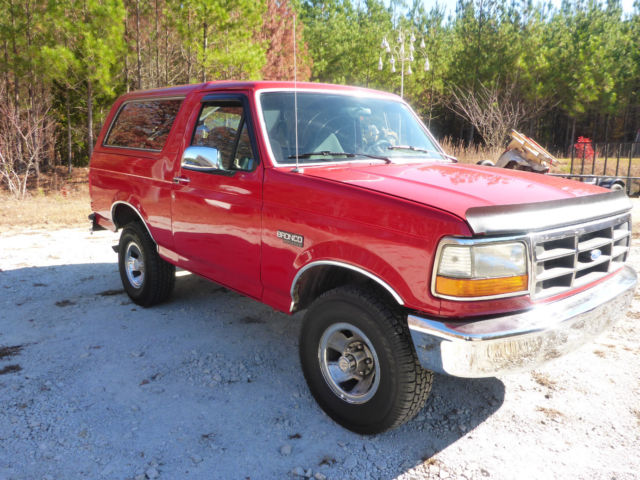 1993 Red Ford Bronco SUV