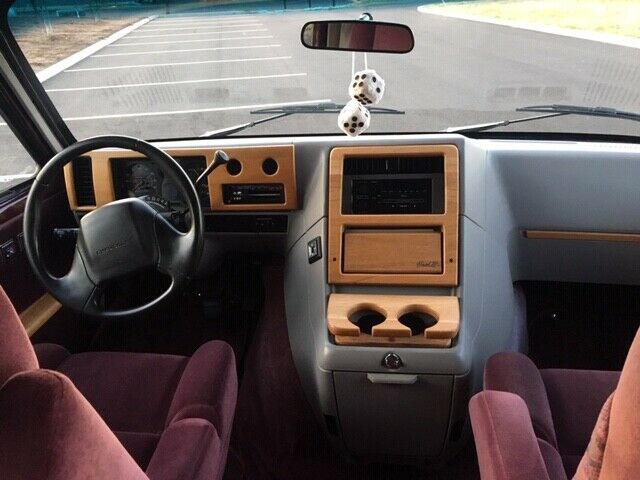 1993 Burgundy Chevrolet G20 Van Extended Passenger Van