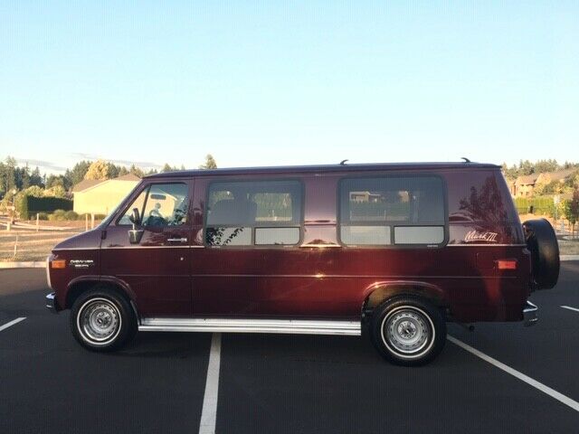 1993 Burgundy Chevrolet G20 Van Extended Passenger Van