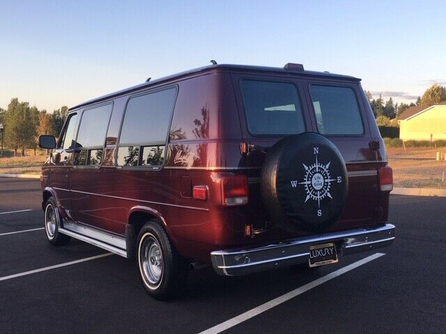 1993 Burgundy Chevrolet G20 Van Extended Passenger Van