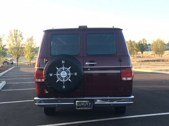 1993 Burgundy Chevrolet G20 Van Extended Passenger Van