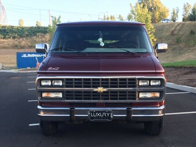 1993 Burgundy Chevrolet G20 Van Extended Passenger Van