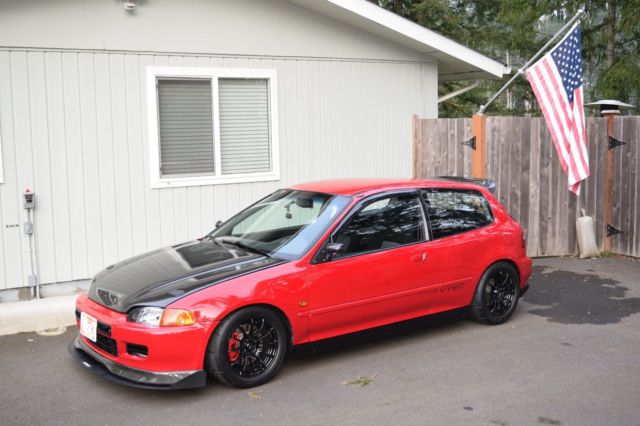 1993 Red Honda Civic Hatchback
