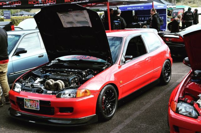 1993 Red Honda Civic Hatchback