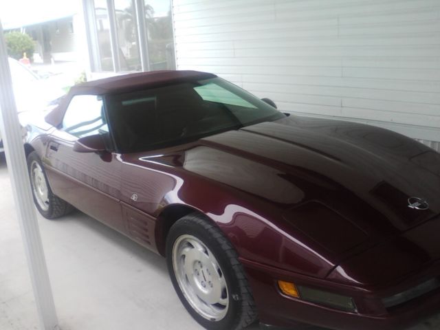 1993 Burgundy Chevrolet Corvette Convertible