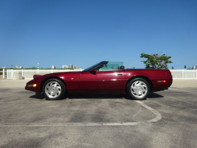 1993 Burgundy Chevrolet Corvette Convertible