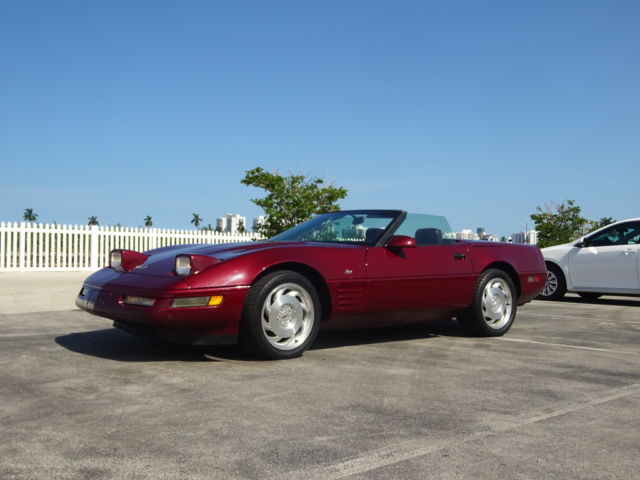 1993 Burgundy Chevrolet Corvette Convertible