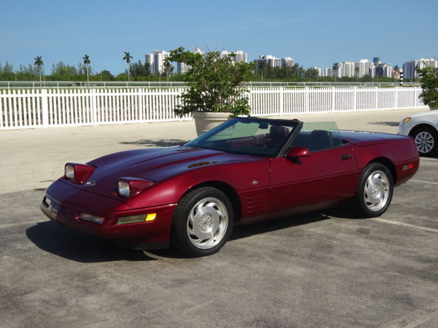 1993 Burgundy Chevrolet Corvette Convertible