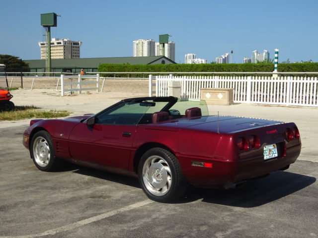 1993 Burgundy Chevrolet Corvette Convertible