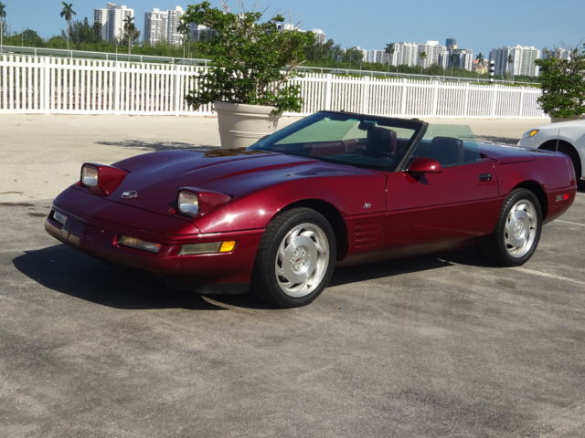 1993 Burgundy Chevrolet Corvette Convertible