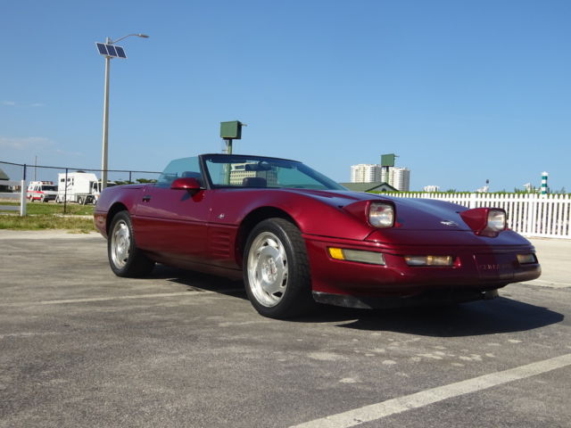 1993 Burgundy Chevrolet Corvette Convertible