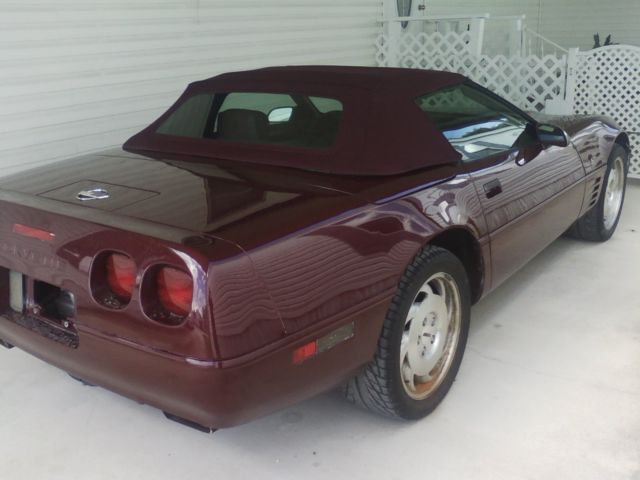 1993 Burgundy Chevrolet Corvette Convertible