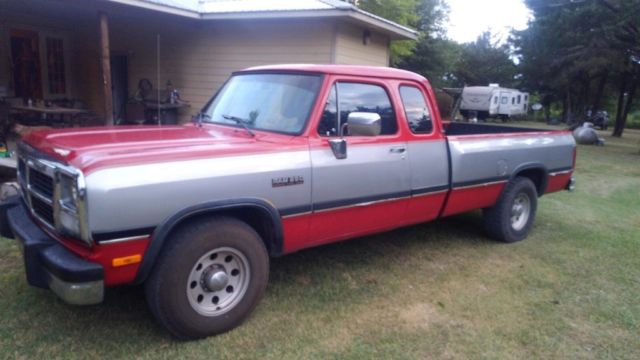 1993 Red Dodge Ram 2500 Extended Cab Pickup