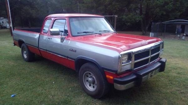 1993 Red Dodge Ram 2500 Extended Cab Pickup