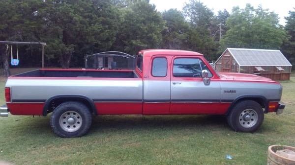 1993 Red Dodge Ram 2500 Extended Cab Pickup