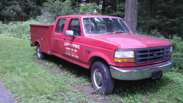 19930000 Red Ford F-350 Extended Crew Cab Pickup