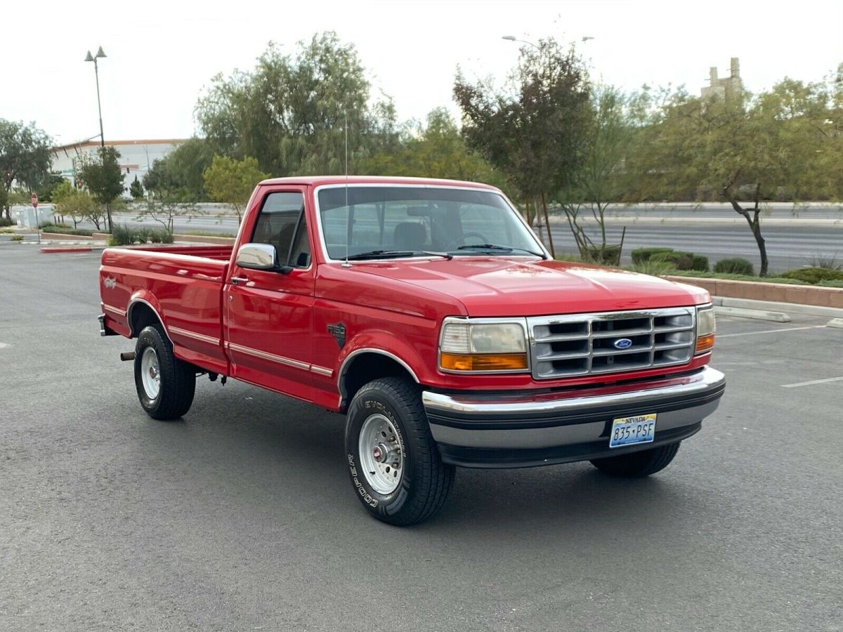 1993 Red Ford F-150 Standard Cab Pickup