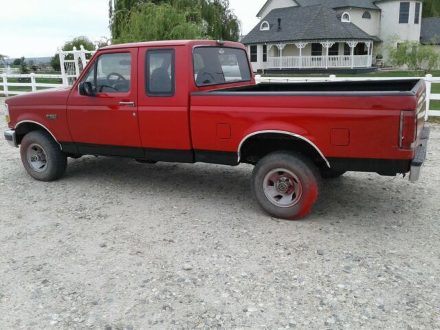 1993 RED and BLACK Ford F-150 Extended Cab Pickup