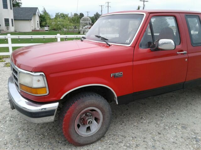 1993 RED and BLACK Ford F-150 Extended Cab Pickup