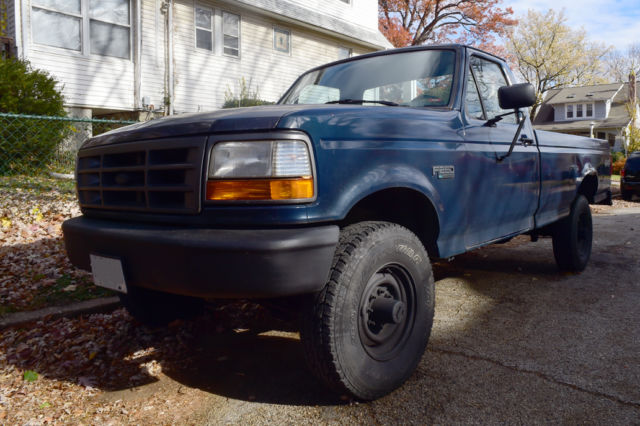 1993 Blue Ford F-250 Standard Cab Pickup