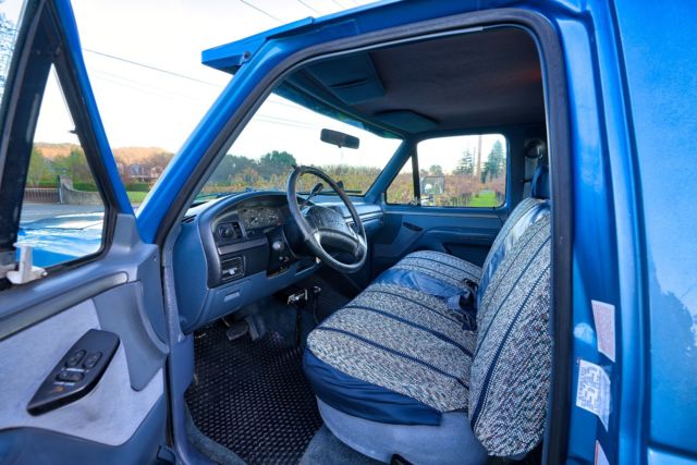 1993 Blue Ford F-250 Extended Crew Cab Pickup