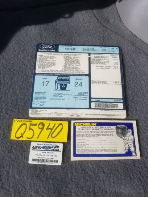 1993 Green Ford Mustang Hatchback