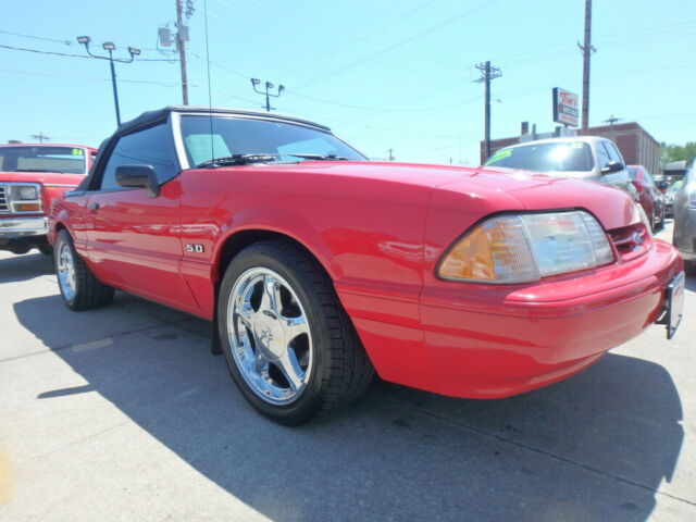 1993 Red Ford Mustang Convertible