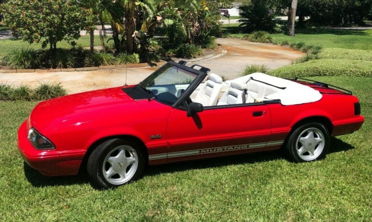 1993 Red Ford Mustang Convertible