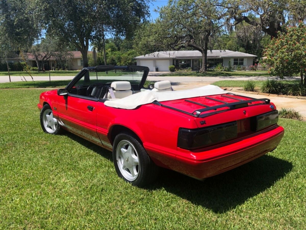 1993 Red Ford Mustang Convertible