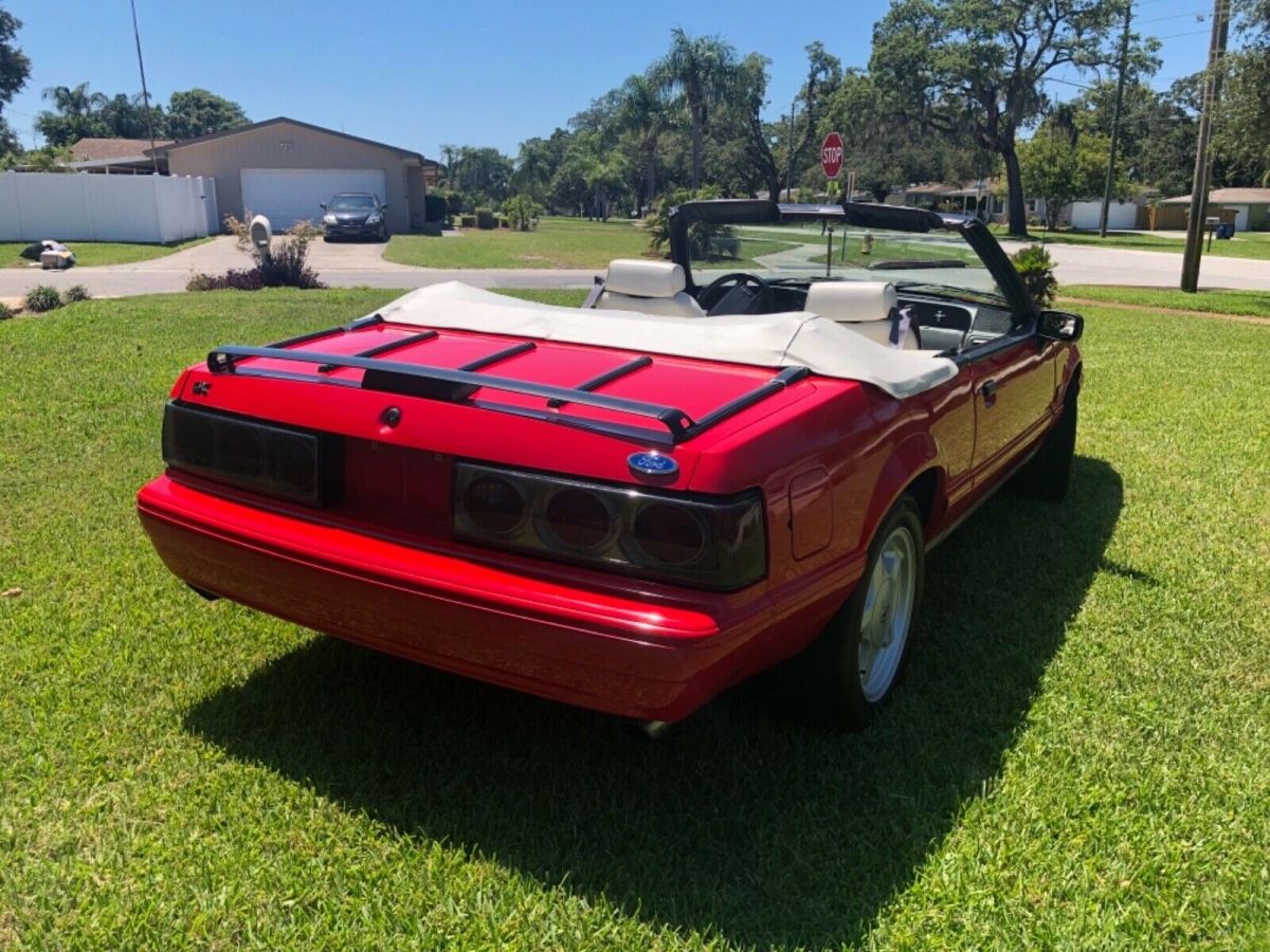 1993 Red Ford Mustang Convertible
