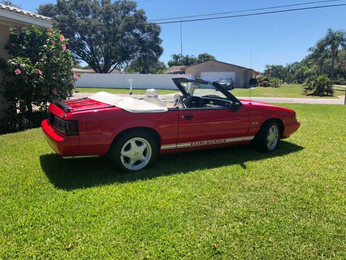 1993 Red Ford Mustang Convertible