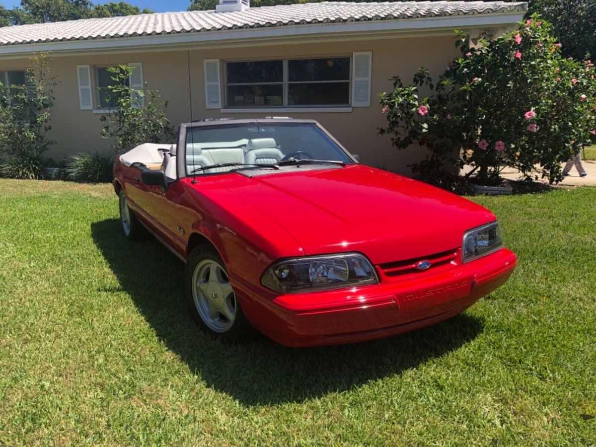 1993 Red Ford Mustang Convertible
