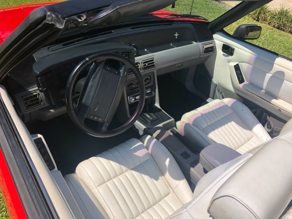 1993 Red Ford Mustang Convertible