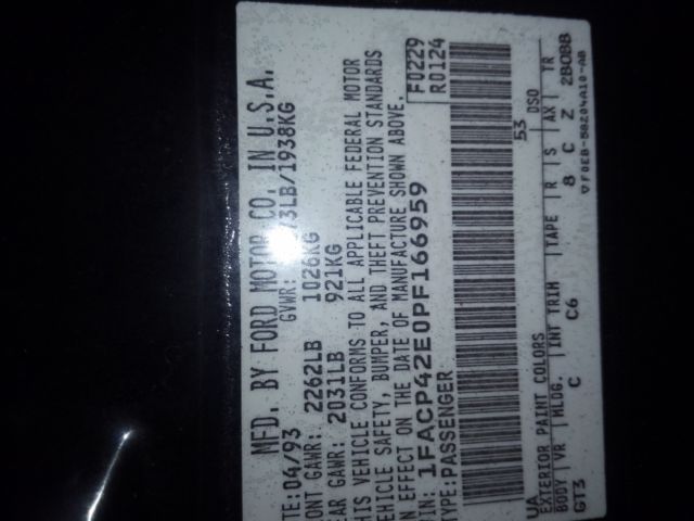 1993 Black Ford Mustang Hatchback