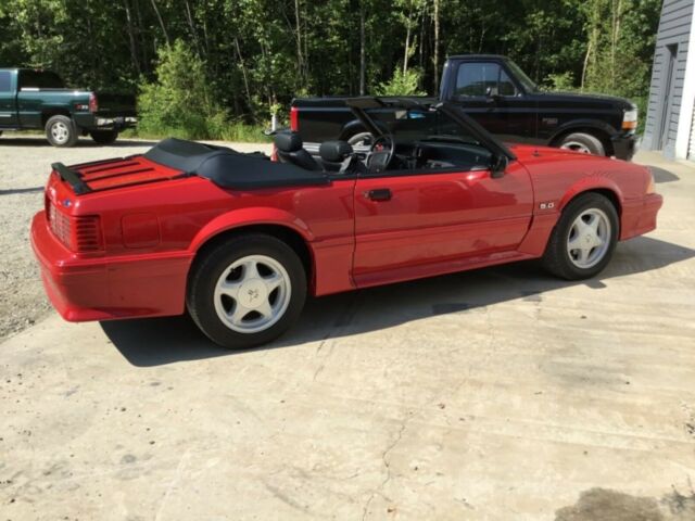 1993 Red Ford Mustang Convertible