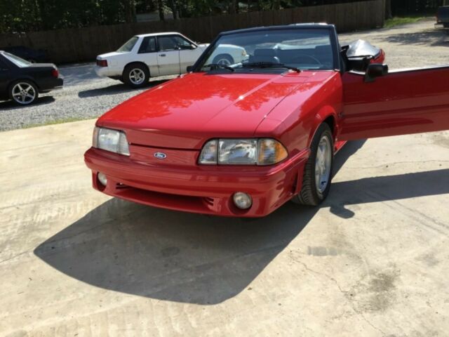 1993 Red Ford Mustang Convertible