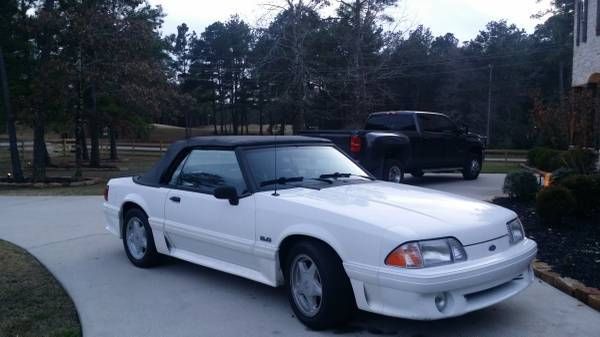 1993 White Ford Mustang Convertible