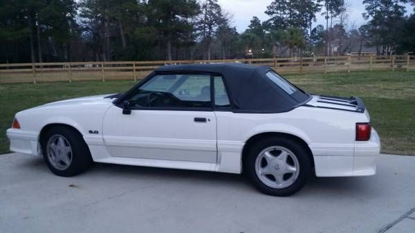1993 White Ford Mustang Convertible