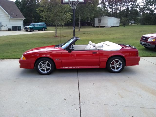 1993 Red Ford Mustang Convertible