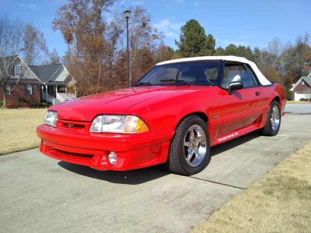 1993 Red Ford Mustang Convertible
