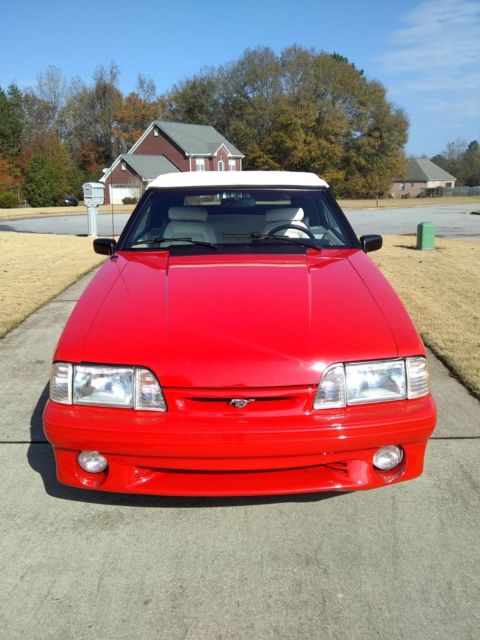 1993 Red Ford Mustang Convertible