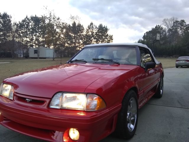 1993 Red Ford Mustang Convertible
