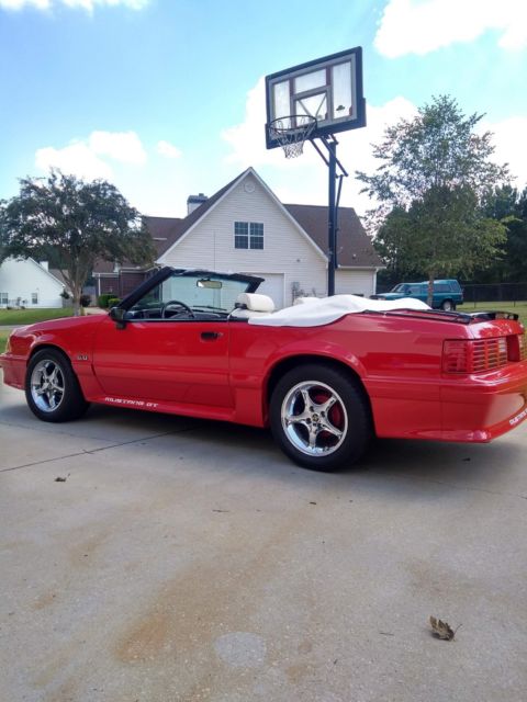 1993 Red Ford Mustang Convertible