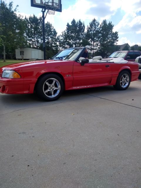 1993 Red Ford Mustang Convertible