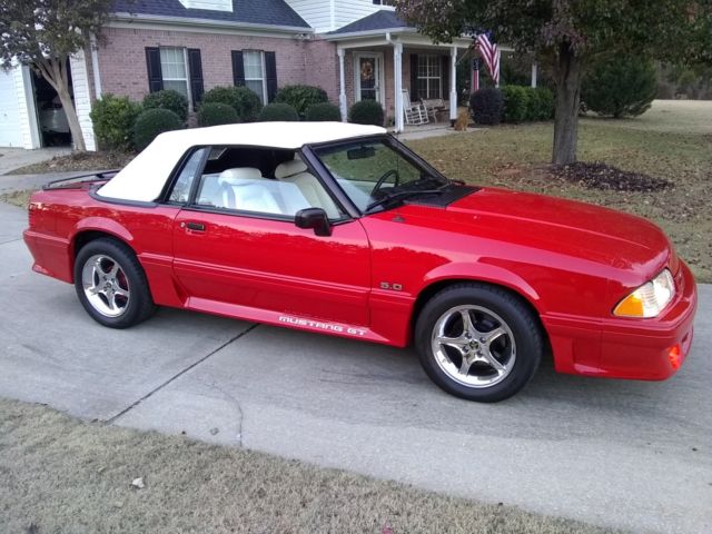 1993 Red Ford Mustang Convertible