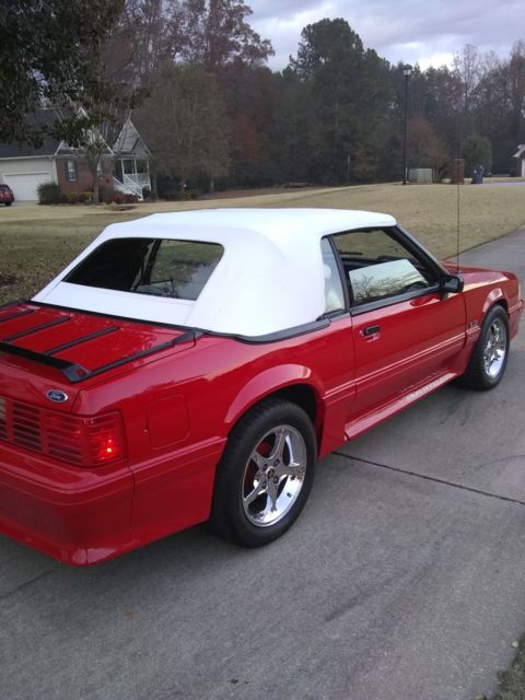 1993 Red Ford Mustang Convertible