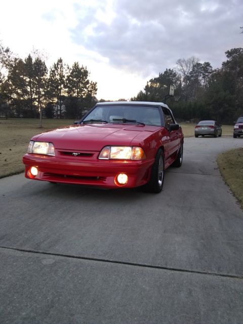 1993 Red Ford Mustang Convertible