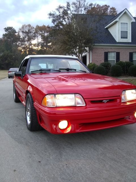 1993 Red Ford Mustang Convertible