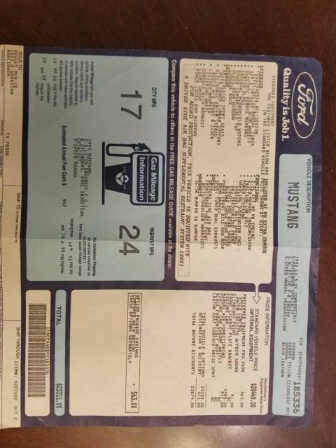 1993 yellow Ford Mustang Convertible